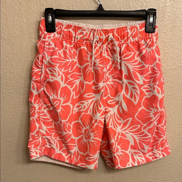 Gap Kids Boy Coral Floral Swim Shorts Size Large - Picture 1 of 4